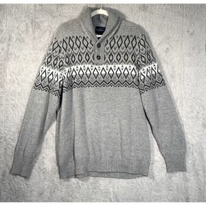 American Eagle Cotton/Wool Blend Fair Isle Chunky Knit Sweater Nordic Cabin‎ L